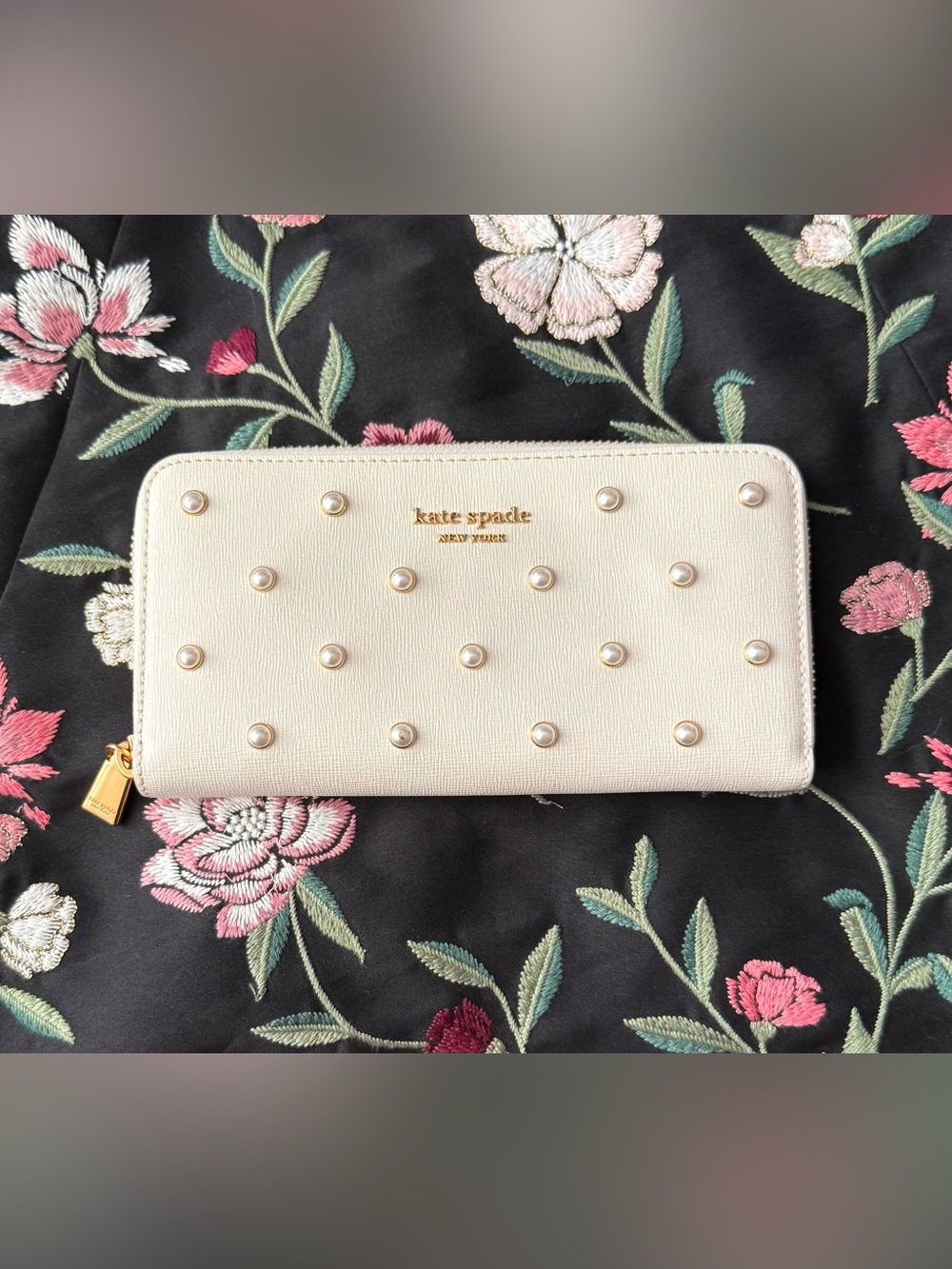 Kate Spade Purl Embellished Zip Around Continental Wallet